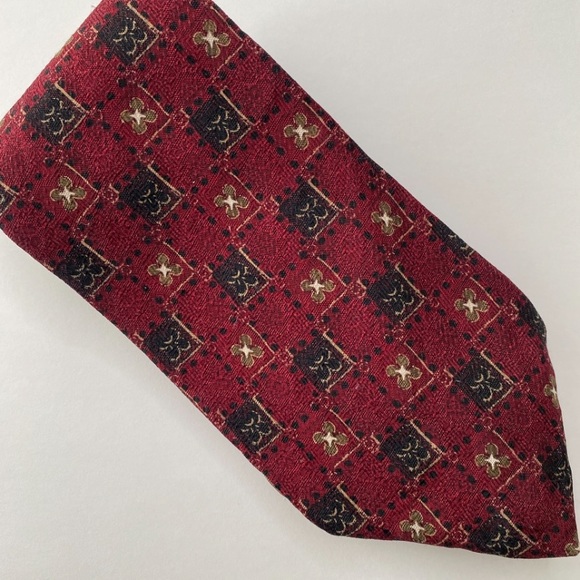 Nordstrom by J.Z. Richards Maroon Black Brown White Silk Men’s Necktie - Picture 1 of 5